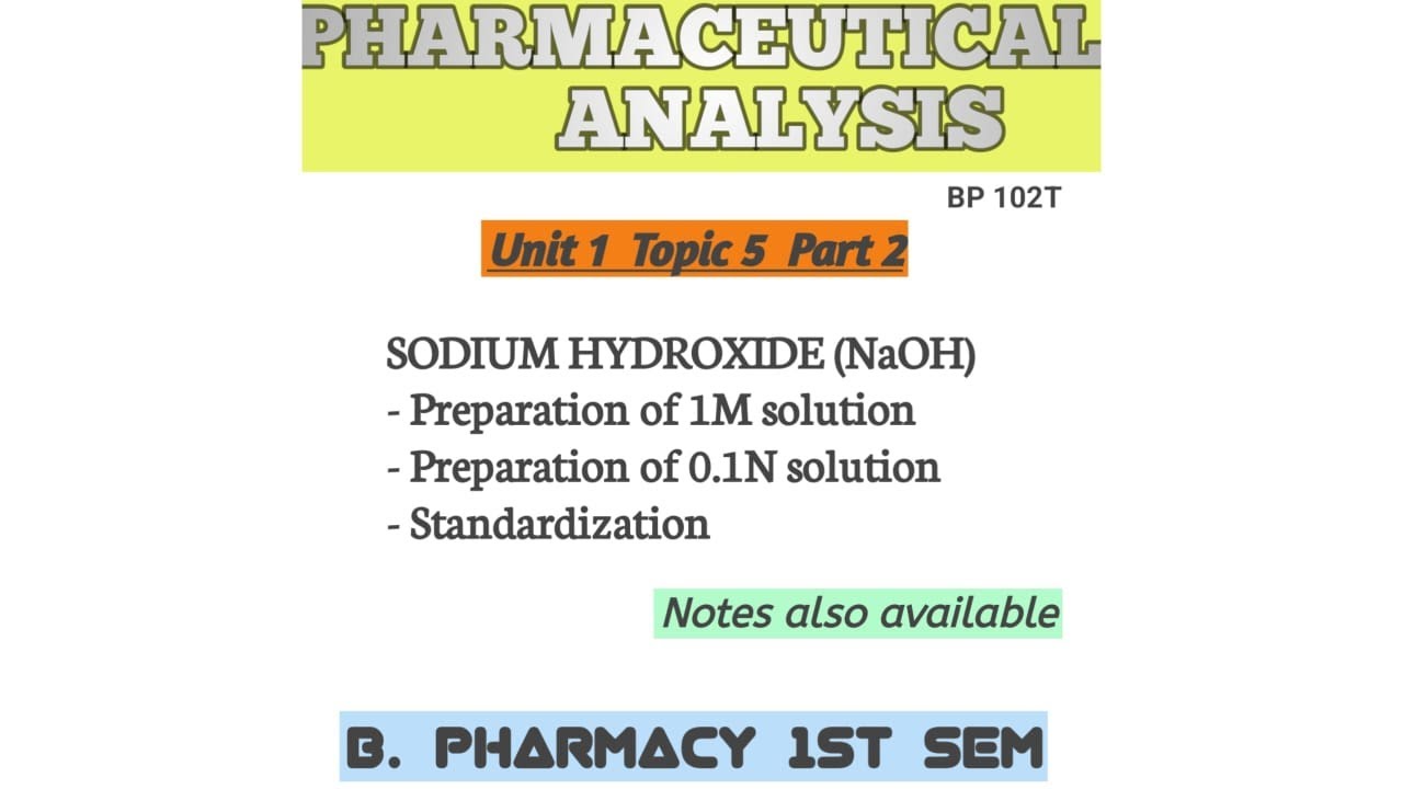 Preparation and Standardization of Sodium Hydroxide | NaOH  Sol. | B.Pharm Pharmaceutical Chemistry