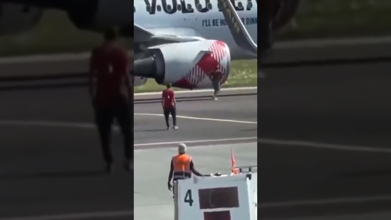 NEW:🇮🇹 Horrifying moment of a man who gets sucked into plane engine in Bergamo Italy  die instantly