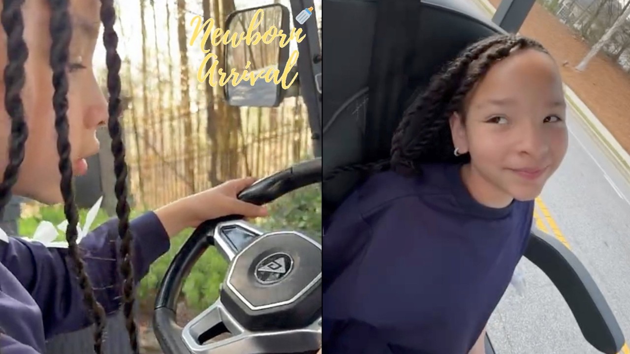 T.I. & Tiny's Daughter Heiress Drives The Golf Cart For The 1st Time! 🚘