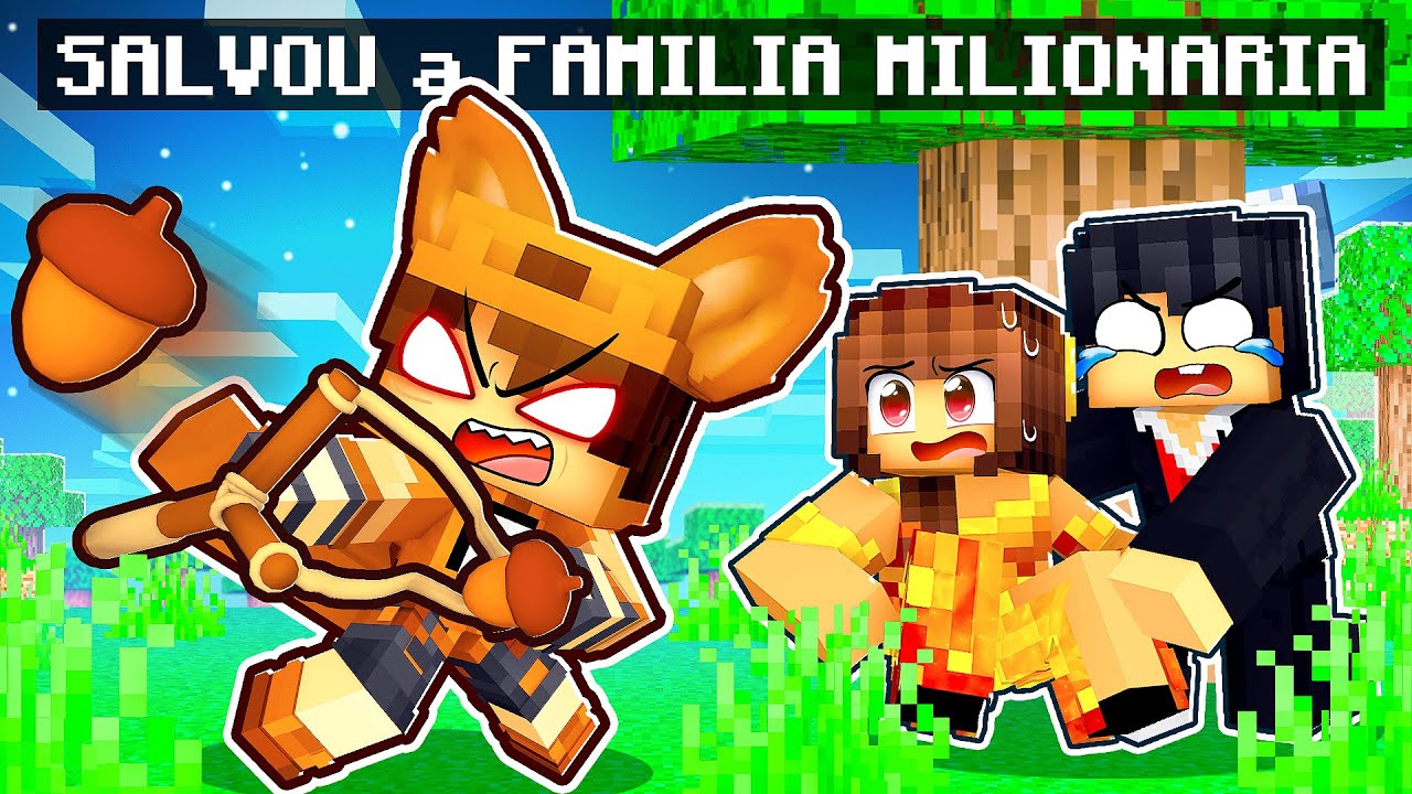 BEBÊ ESQUILO salvou A FAMILIA MILIONARIA no MINECRAFT