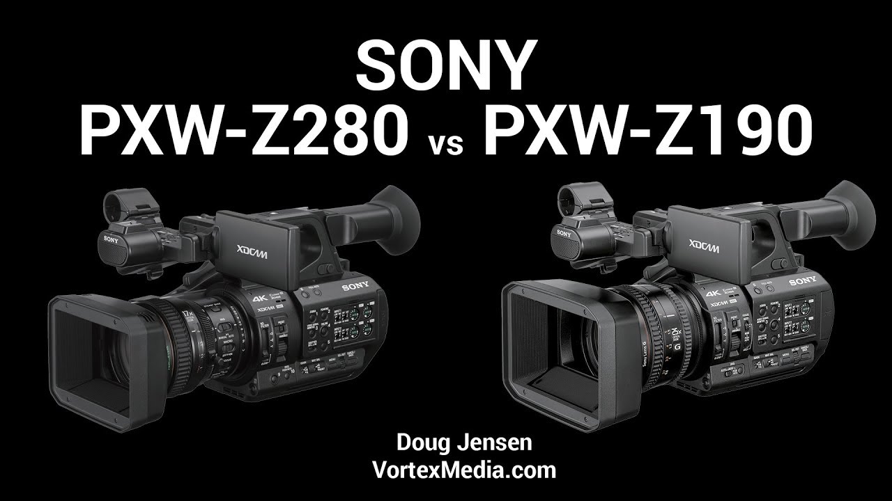Split-screen comparison of Sony PXW-Z280 and PXW-Z190