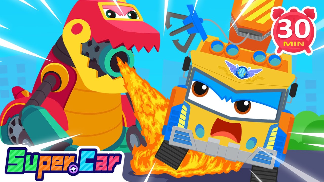 Rescue Cars Cartoons | Dinosaur Armored Car | Crane Truck | Car Songs | Kids Cartoons