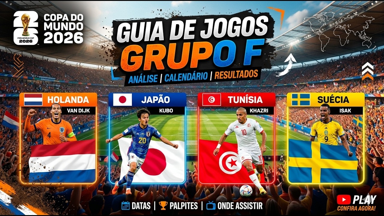 GRUPO DA MORTE? JAP&Atilde;O PASSA EM PRIMEIRO? GUIA DE JOGOS DO GRUPO F COPA DO MUNDO 2026