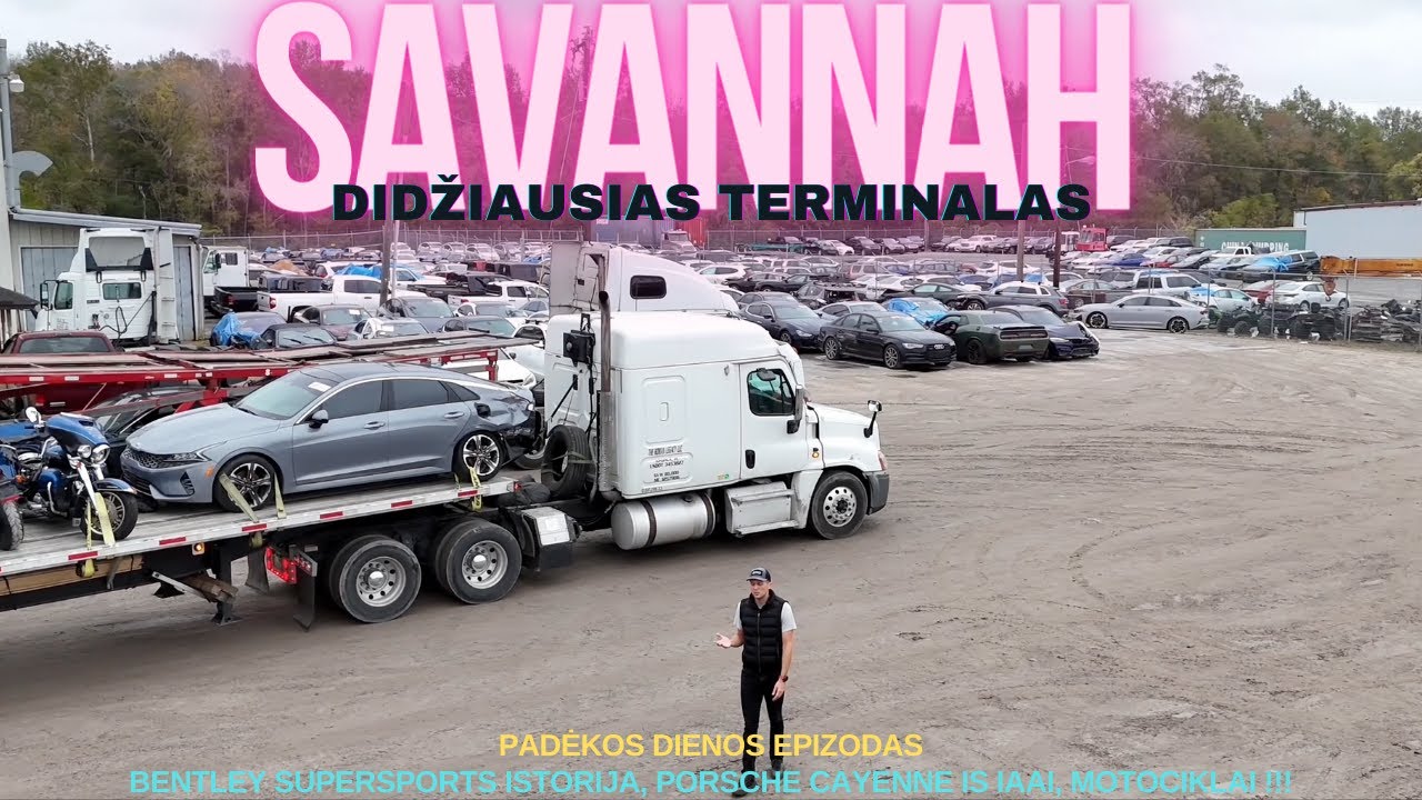 SAVANNAH GA - Didziausias Krovos terminalas. Mano Bentley apleistas jau 7 metus. Porsche is IAAI