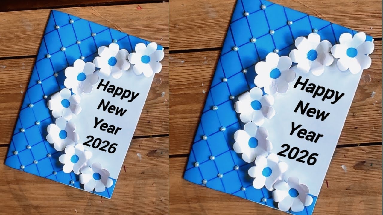 Happy New Year Greeting Card 2026//Diy Handmade New Year Greeting Card//How To Make Greeting Card