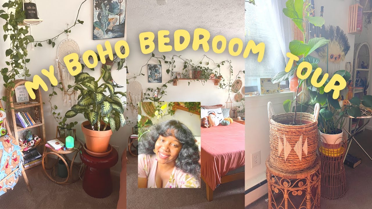 MY BOHO BEDROOM TOUR 🌻🪴 *COZY & PLANT FILLED*
