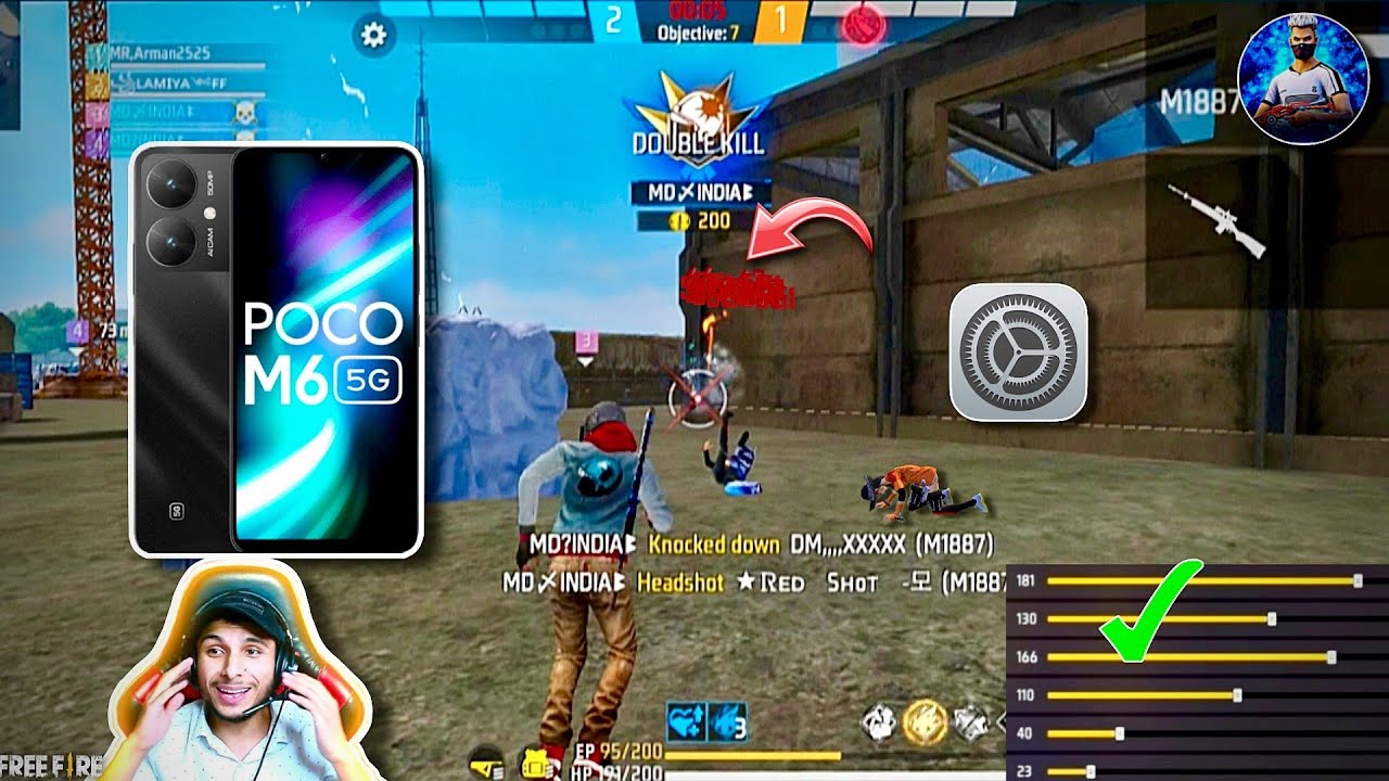 Poco M6 5G free fire sensitivity setting⚙️| Poco M6 free fire setting⚙️ @NonstopGaming_ @RaiStar 