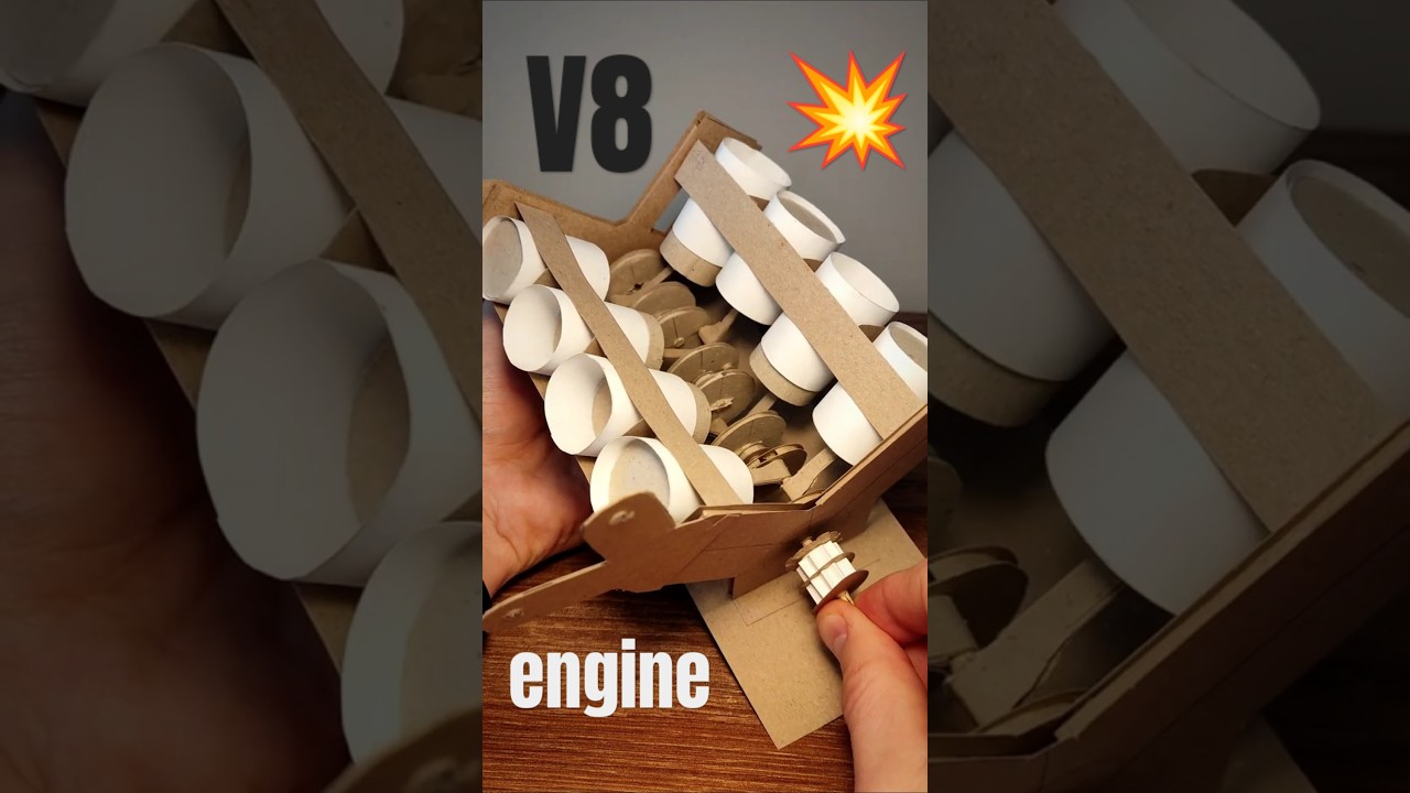V8 Paper Engine Model