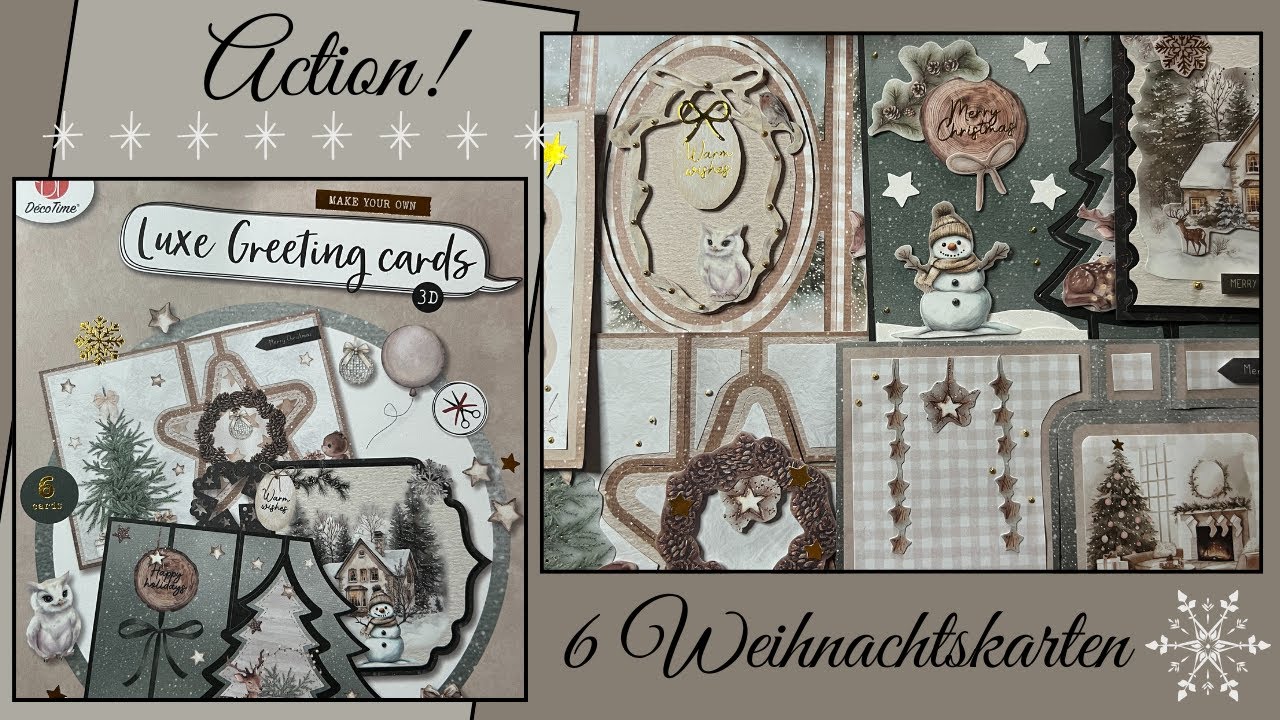 Action❣️6 Weihnachtskarten 🎄 - Luxe Greeting cards - Déco Time 🎄