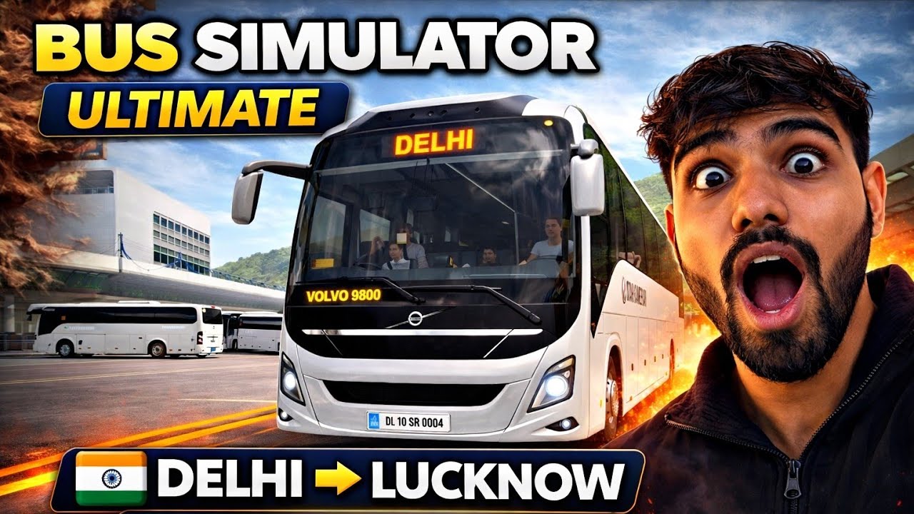Delhi to Lucknow Bus Journey 😱 Zuuck Volvo 9800 Benz  / Bus Simulator Ultimate / off road driving🛣️🏁
