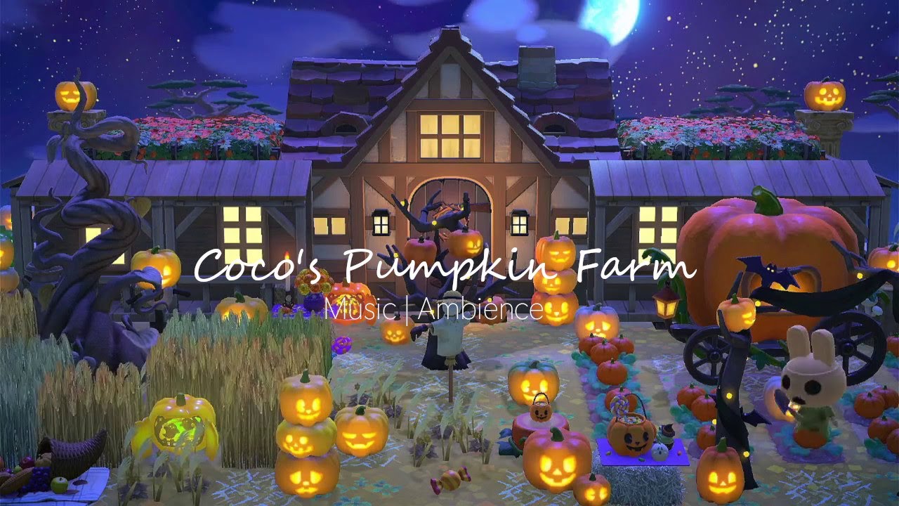 ACNH🍃 Coco's Pumpkin Farm | Spooky Music & Ambience 🎃🦇