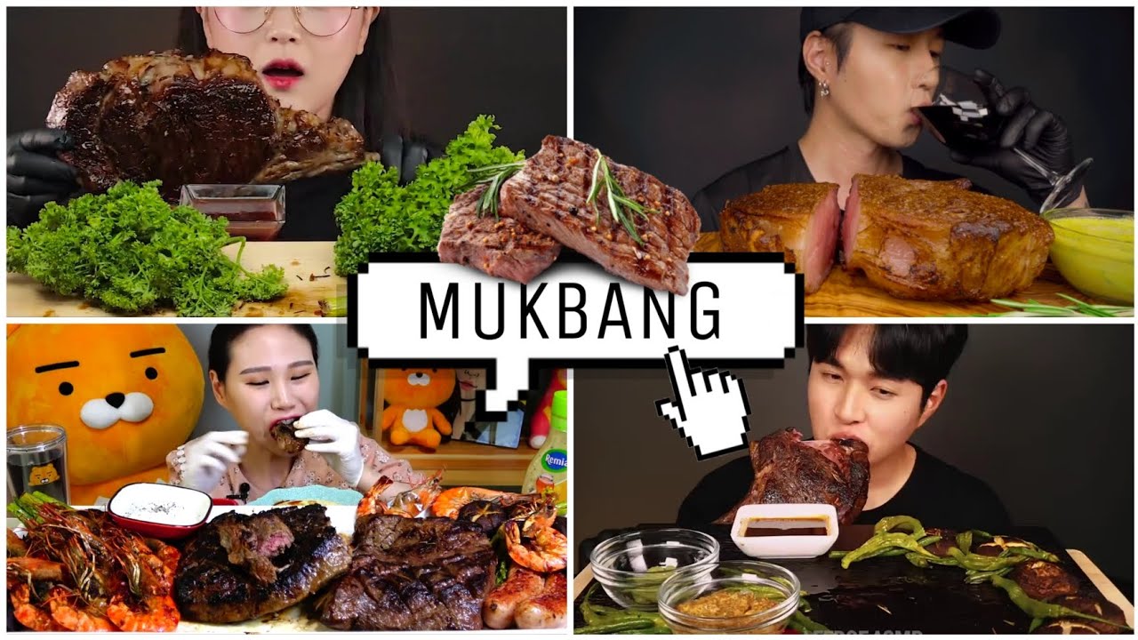 BIG STEAK MUKBANG||compilation||EATING SOUNDS [ASMR] NO TALKING