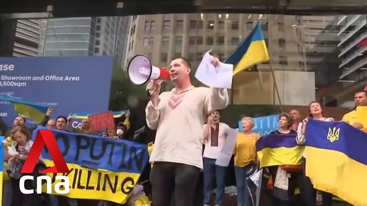Protesters around the world decry Russia's invasion of Ukraine