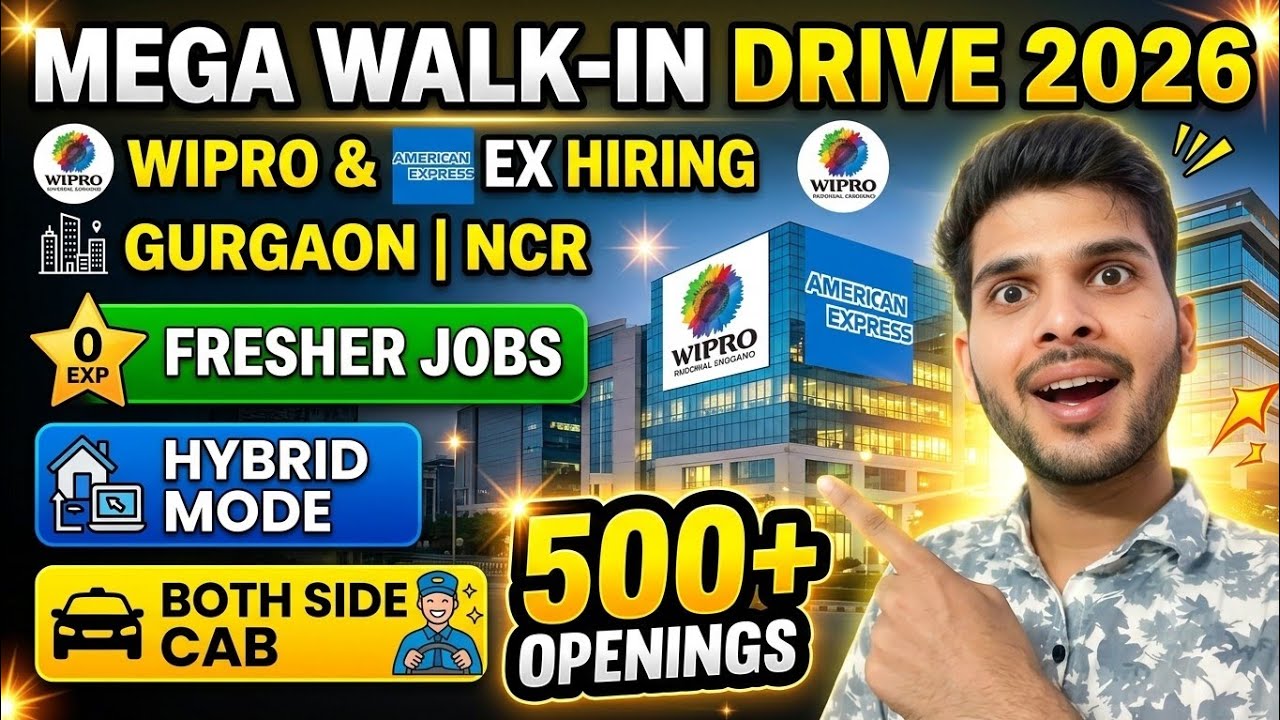 Mega Walk-in Drive Wipro 2026 | American Express | Fresher | Both Side cab | Hybrid Mode | Gurgaon 