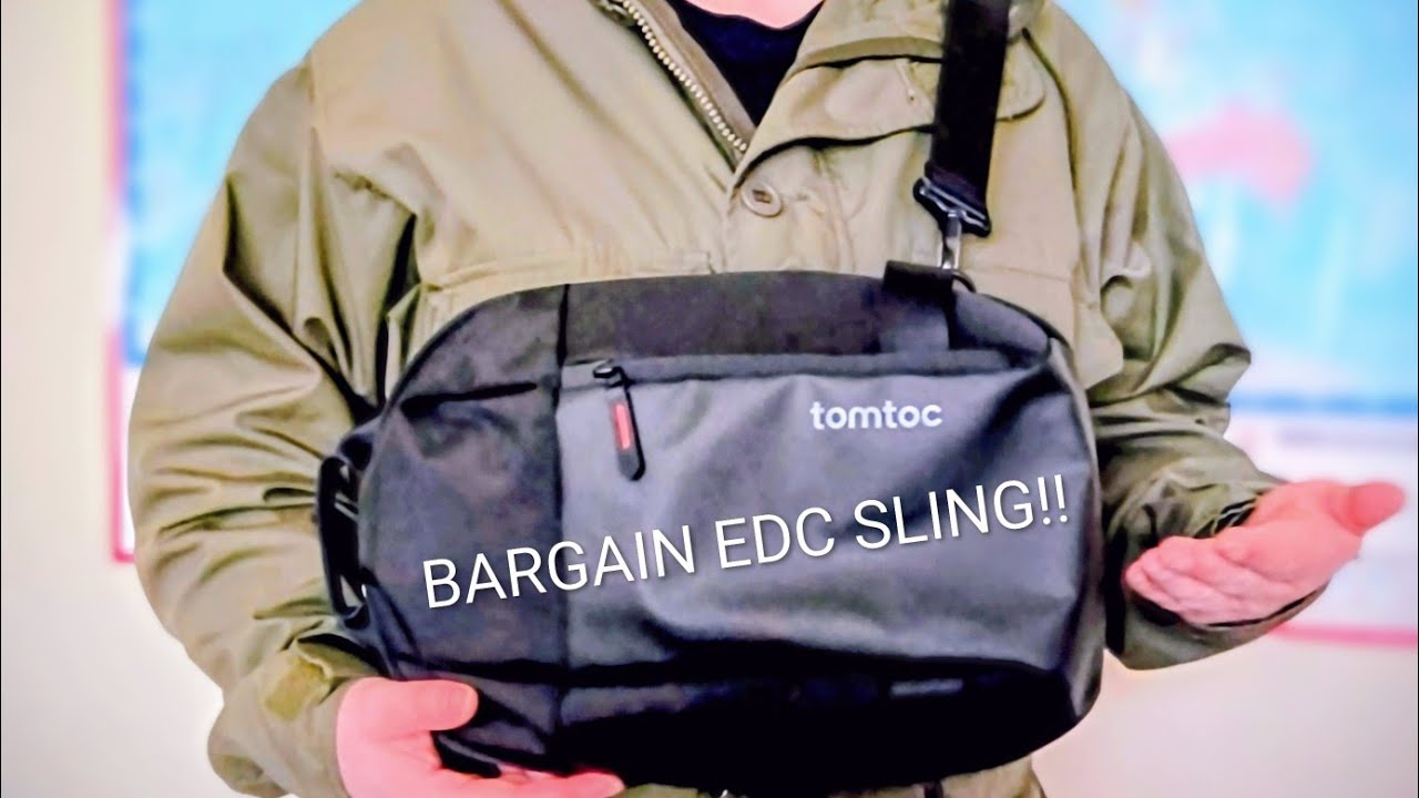 TOMTOC Compact EDC sling bag (XS) for 11 inch iPad. 