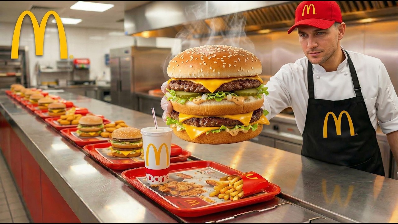 Full McDonald's Kitchen Process: From Ordering a Big Mac & Fries to Final Pickup 🍔
