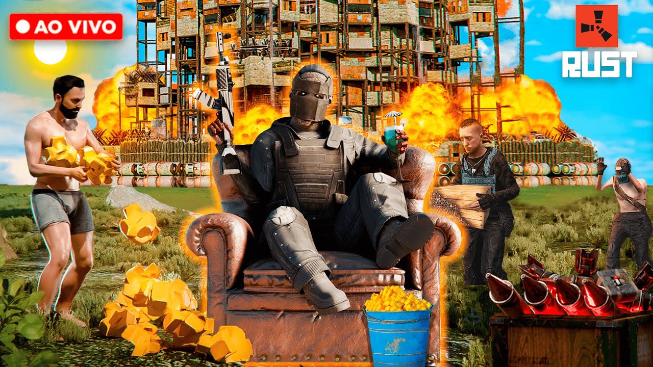 LIVE DE RUST ao vivo com muitas tretas e loucuras #DuBomTV | Live simultânea Youtube e Twitch