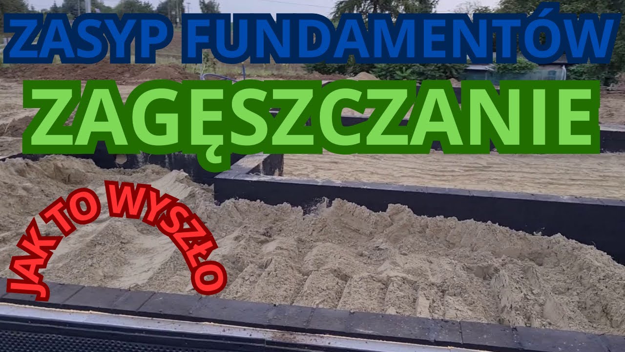 Zasyp fundamentów zagęszczanie@budowa domu parterowego