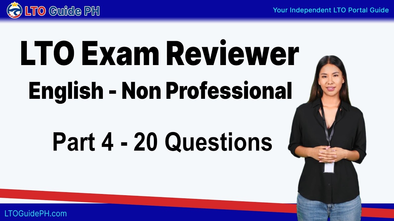LTO Exam Reviewer 2026 (English) – Part 4: Questions 61–80 | Non-Pro License