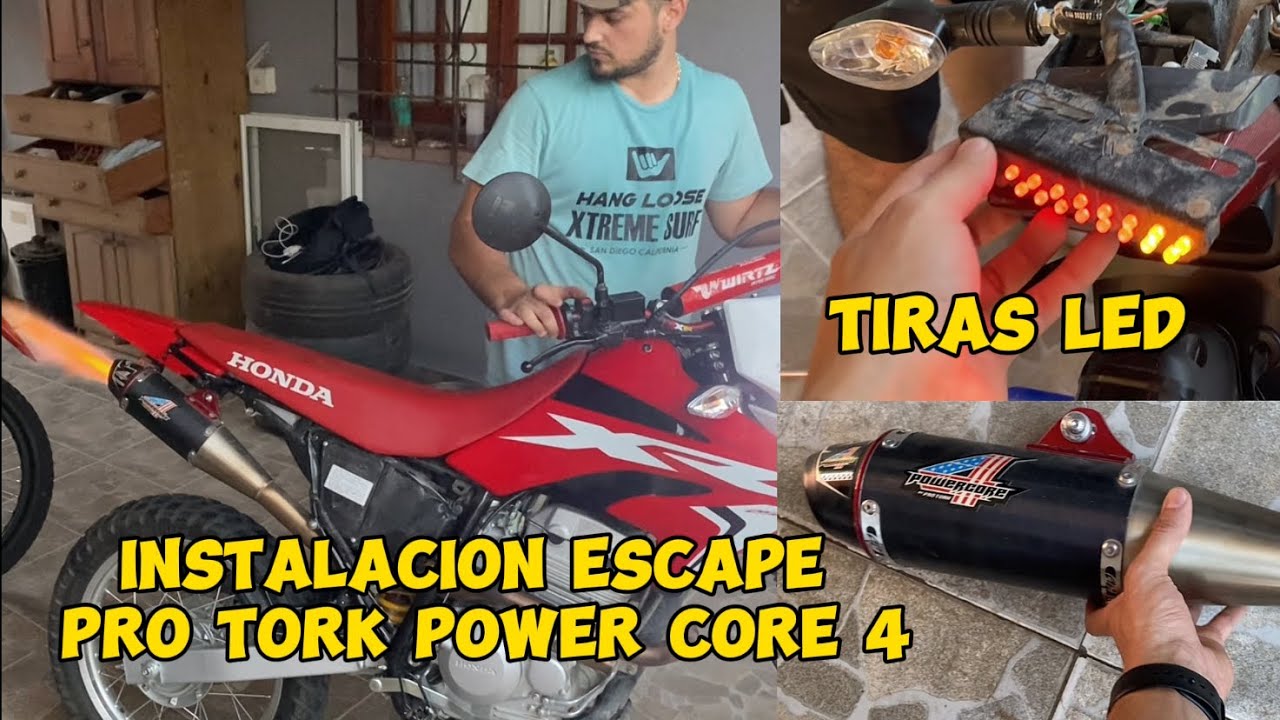 INSTALACIÓN DE ESCAPE PRO TORK POWER CORE 4 Y LUCES LED A LA TORNADO 0KM!