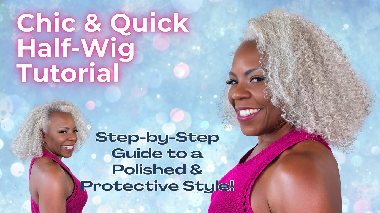 How to Install a Half-Wig | 😎Protective Summer Style | Silver/Gray Hair Transition | Angel Cornelius