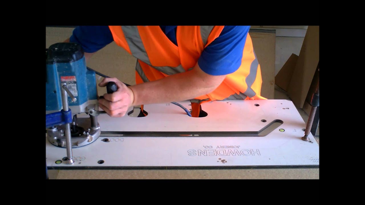 female mitre worktop cut with router and jig