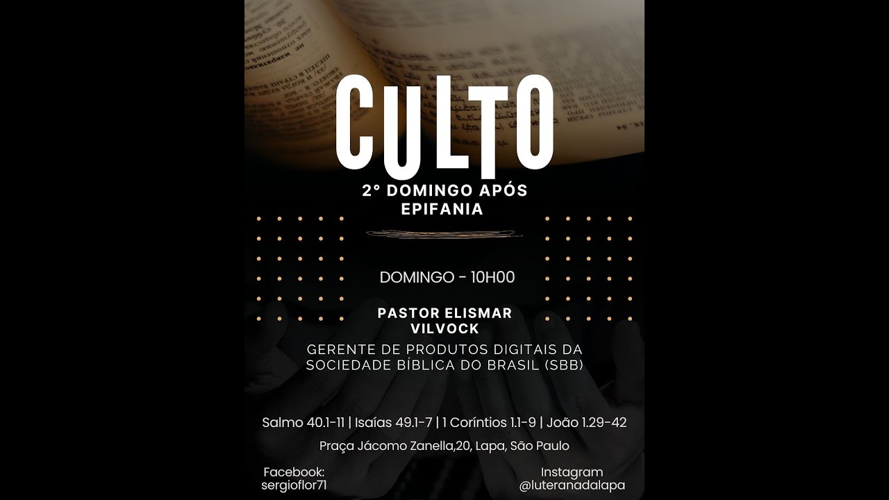 Culto - A identidade de Jesus - 2º DOMINGO APÓS EPIFANIA