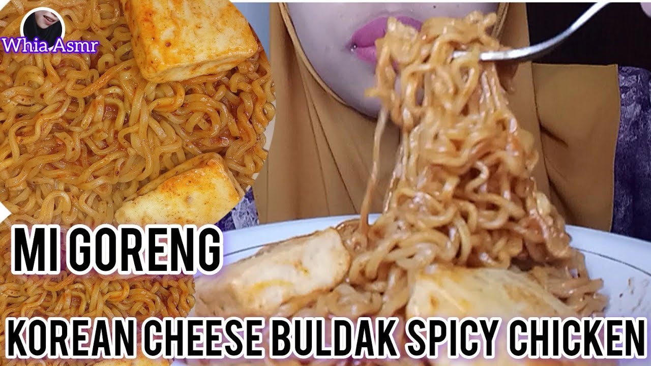 ASMR REVIEW MI GORENG KOREAN CHEESE BULDAK SPICY CHICKEN 