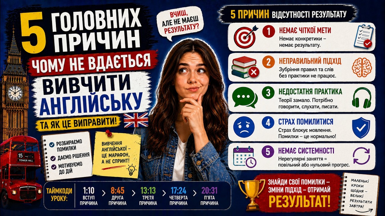5 Головних Причин Чому Не Вдається Вивчити Англійську