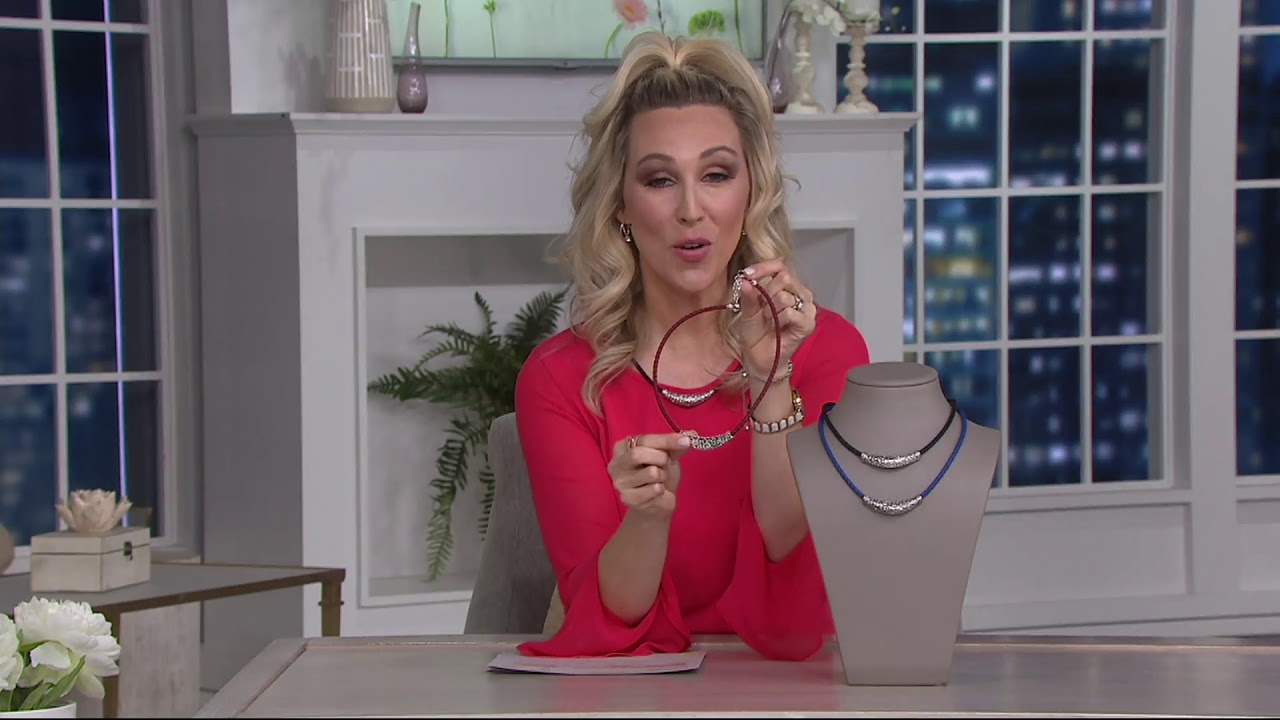 JAI Carved Sterling and Braided Leather Necklace on QVC