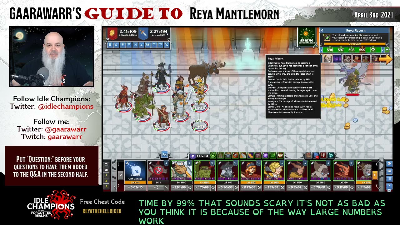 Gaarawarr's Guide to Reya Mantlemorn | Idle Champions | D&D