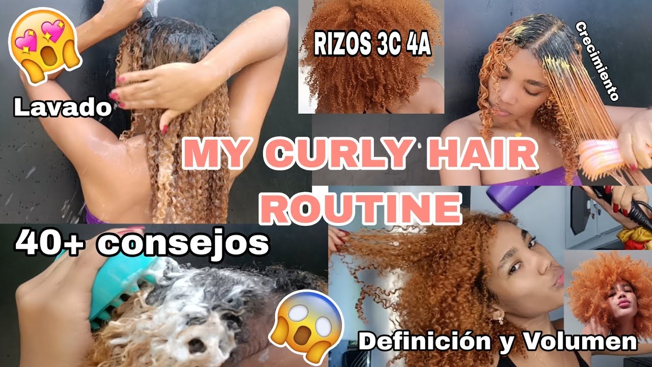 MI RUTINA DE CABELLO RIZADO 3C4A ❤️✨|CÓMO HACER CRECER EL CABELLO+TIPS+CÓMO DAR VOLUMEN|Rachell