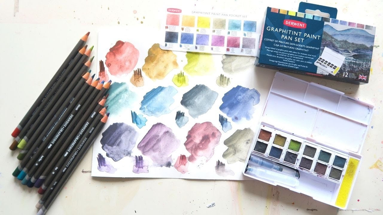 Unboxing, Swatching & First Impressions of the Derwent Graphitint Pans