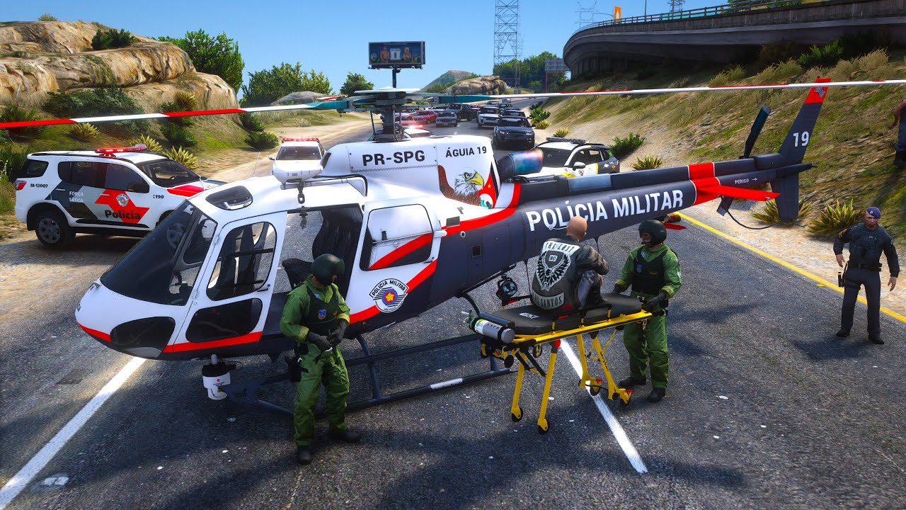HELICÓPTERO ÁGUIA EM PERSEGUIÇÃO NUNCA VISTA! | GTA 5 POLICIAL