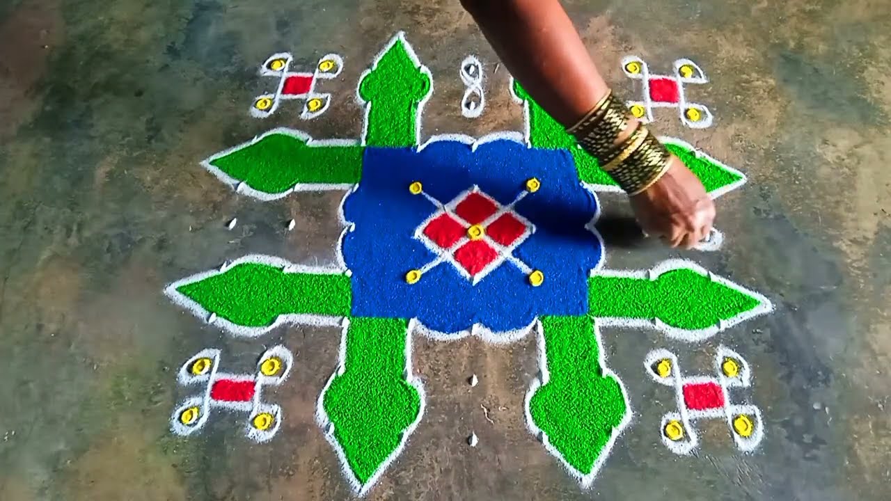 Ramana tottilu design🌺 9+9 dots easy rangoli🌺 beautiful rangoli design
