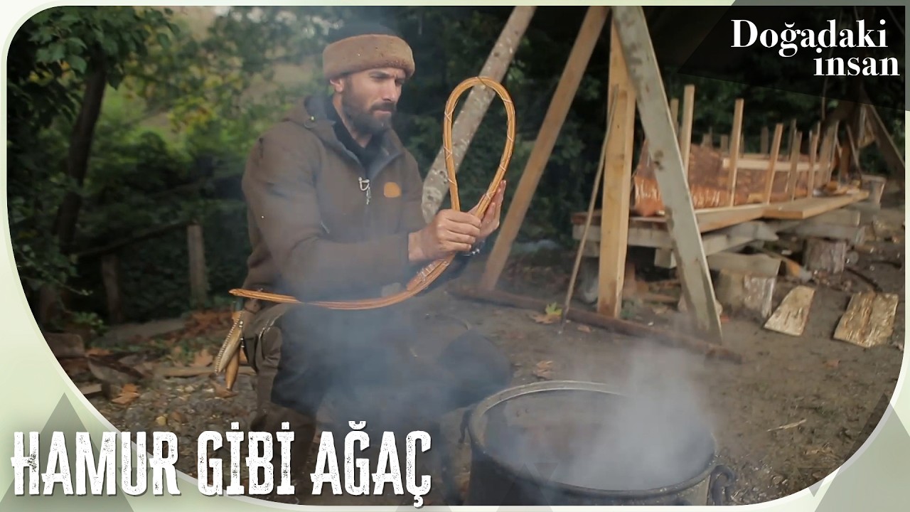 Kanonun ön ve arka ucu için sedir ağacını sıcak suda yumuşatıp kullanma 🛶 | Doğadaki İnsan 63. Bölüm