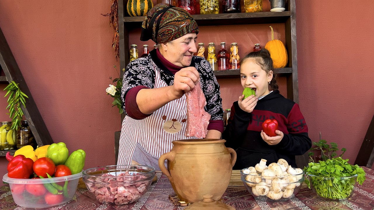 Grandma's Hidden Village Secret! 🤫 Special Vegetable Beef Stew & Rare Cottage Cheese Dessert 🥩🍰