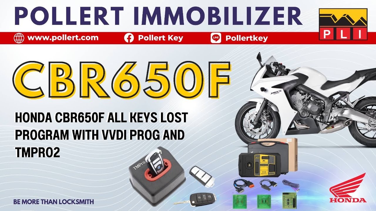 HONDA CBR650F All keys lost program with VVDI PROG and TMPRO2 by Pollert Thai Language (English Sub)