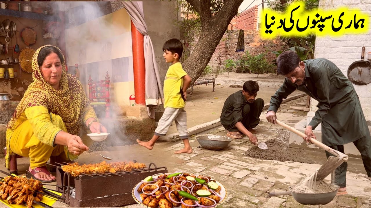 Village Traditional women Make Chicken Barbecue | Dream Home in Village | Village Sham