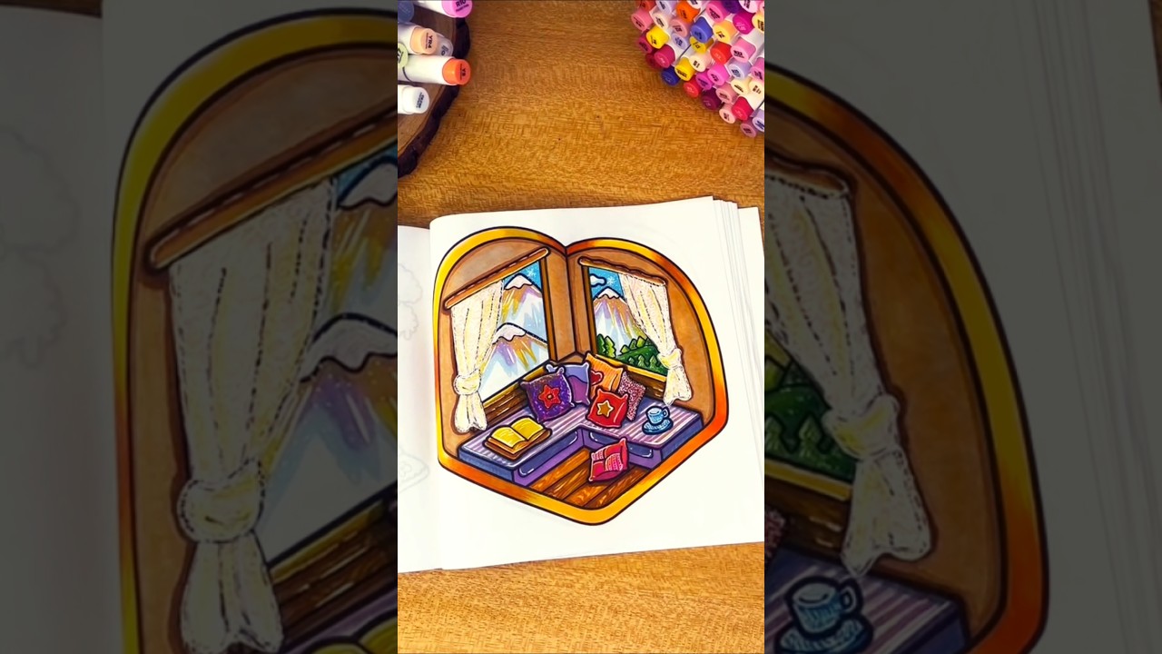 Cozy coloring page #cosycomfycorners #coloring #gifts #relaxing