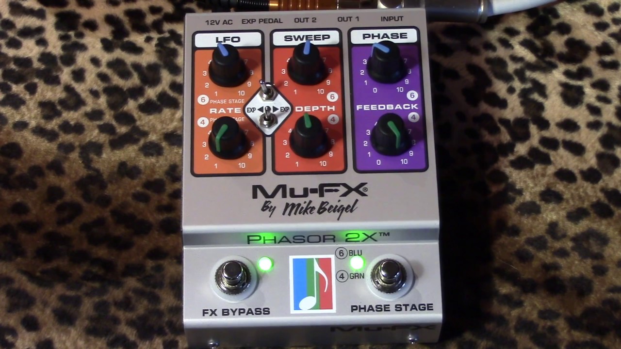 Mu-Fx by Mike Beigel PHASOR 2x phase pedal demo