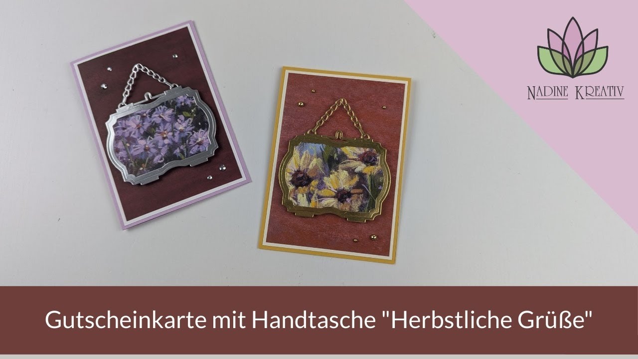 Bastelanleitung Gutscheinkarte mit Handtasche 