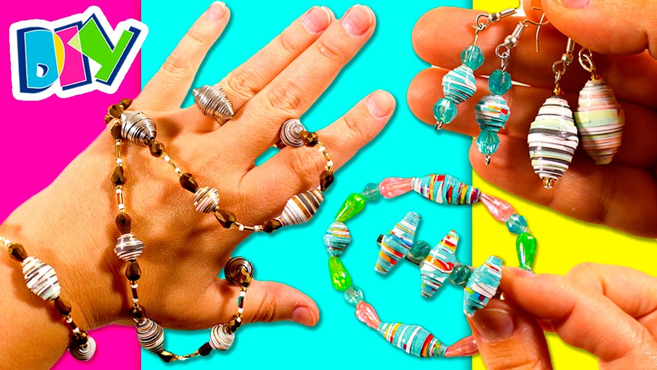 BISUTERIA de papel * Crea tus ACCESORIOS con PAPEL de regalo