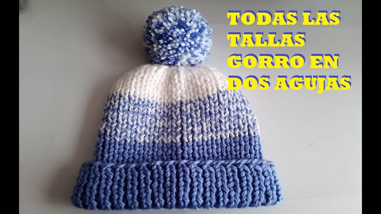 gorro tejido en dos agujas - tutorial - paso a paso