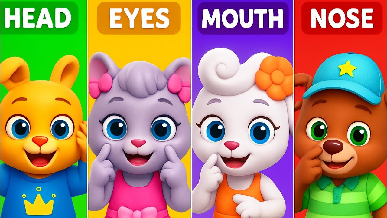 Body parts names song | learn parts of body | learning body parts for toddlers song | english rhymes