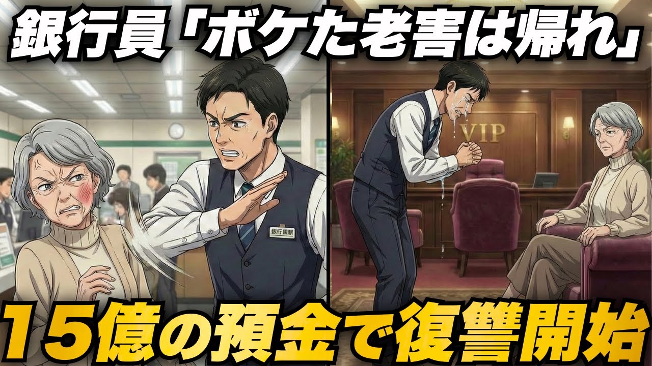 「ボケた老害は帰れ」とビンタされた78歳女性→口座にある預金15億を全額引き出して復讐した結果、銀行員が号泣して謝罪w【60代・70代】【シニアライフ】