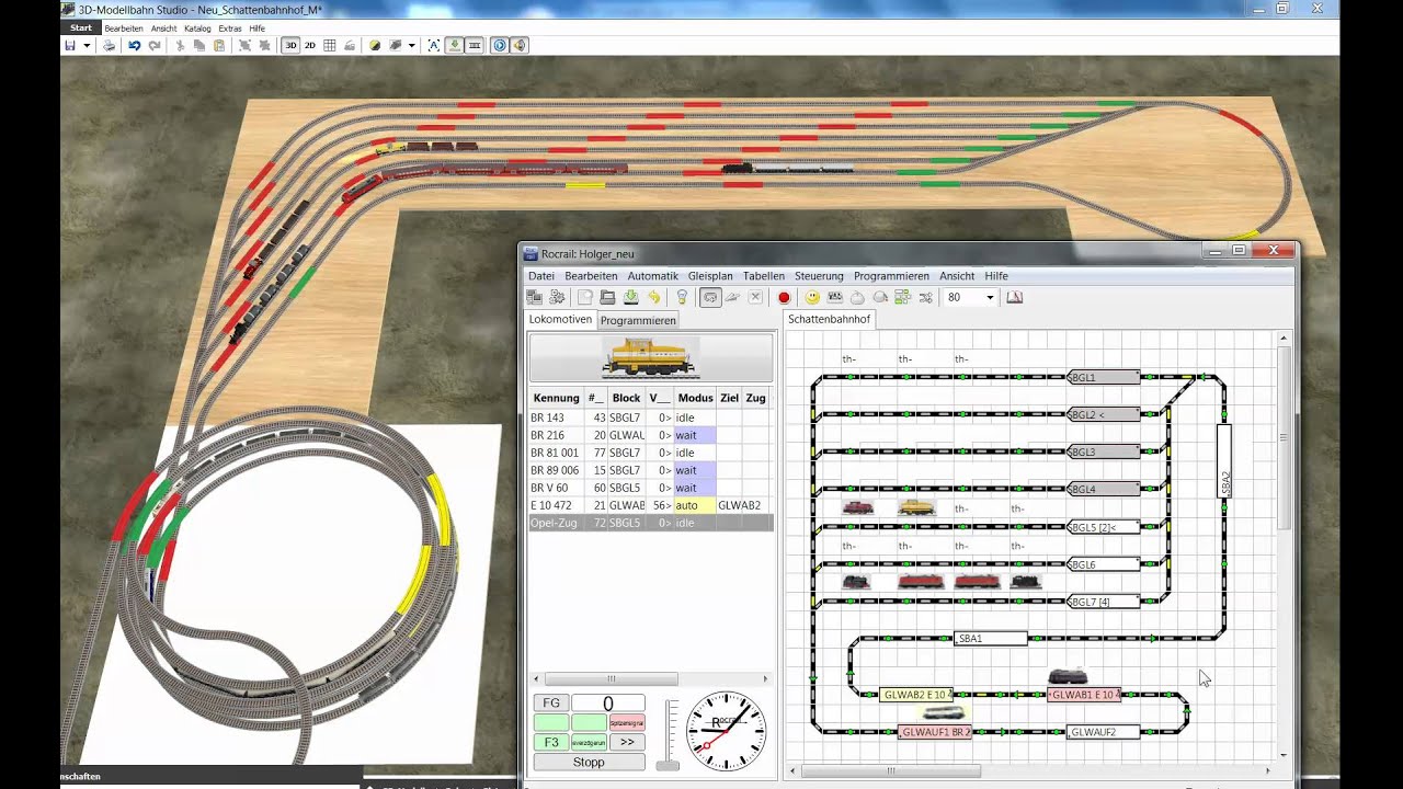 Rocrail und 3D Modellbahn Studio
