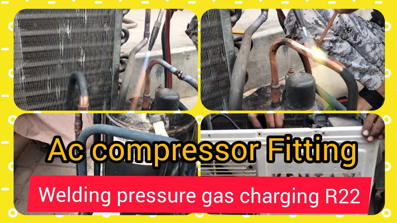 Air conditioner unit compressor fitting |🧑&zwj;🔧 aaj humne outdoor ac mein compresser lagaya 🧑&zwj;🔧