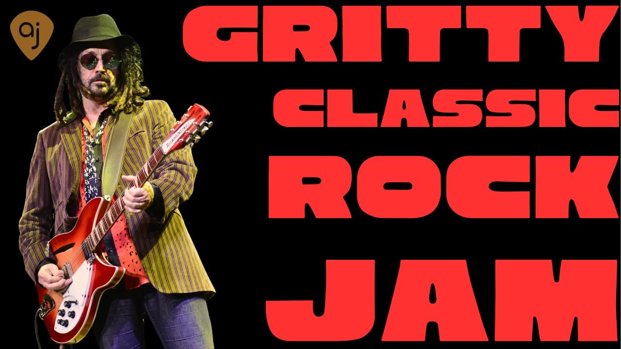 Gritty Classic Rock Jam | Guitar Backing Track (F# Minor)