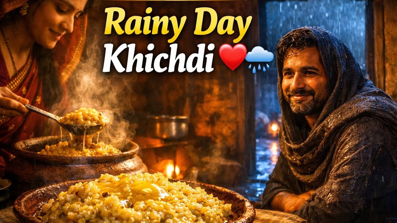 Rainy Day Khichdi ❤️🌧️ | Village Love Story in the Storm